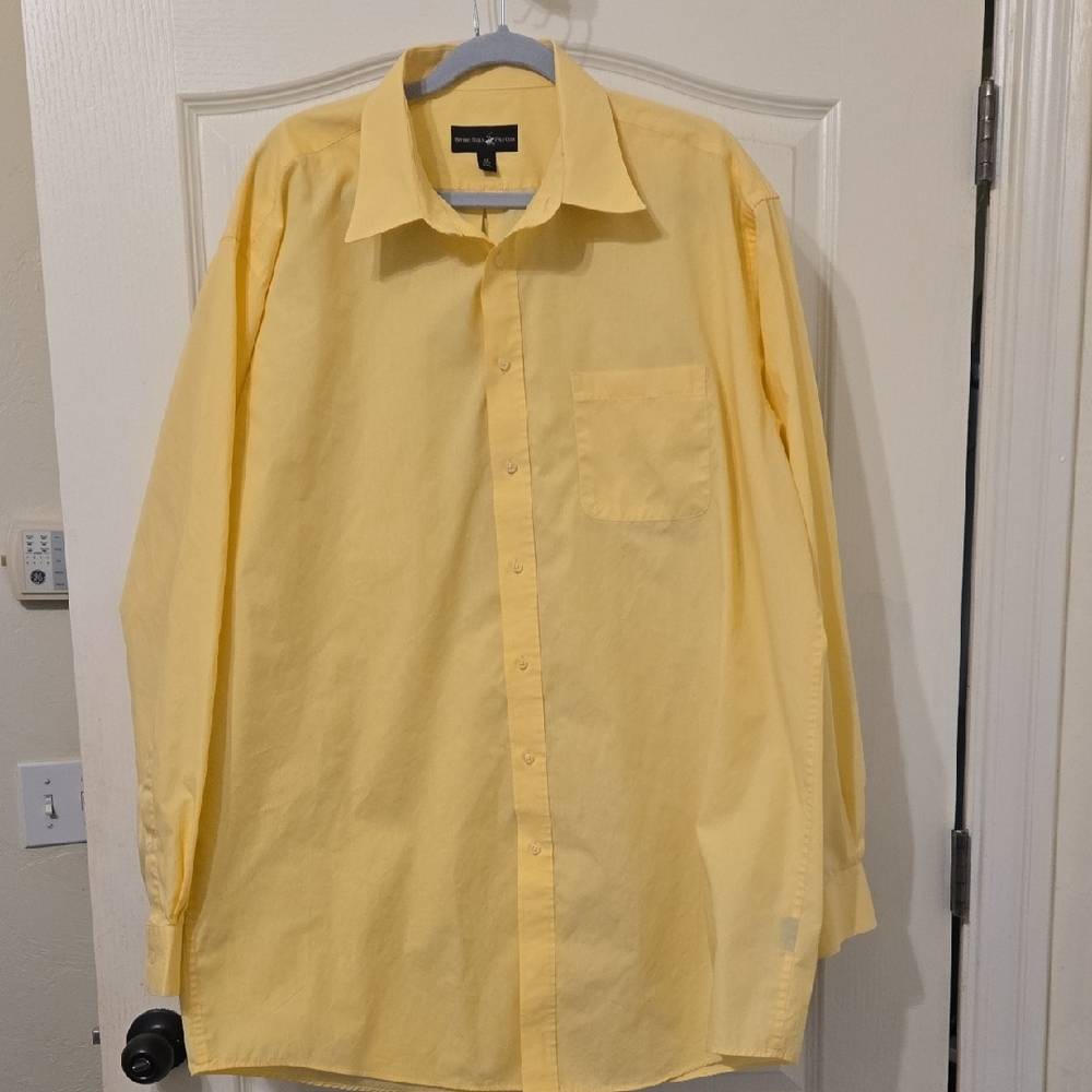 Beverly Hills Polo Club Yellow Dress Shirt Long-Sleeve Size XXL
